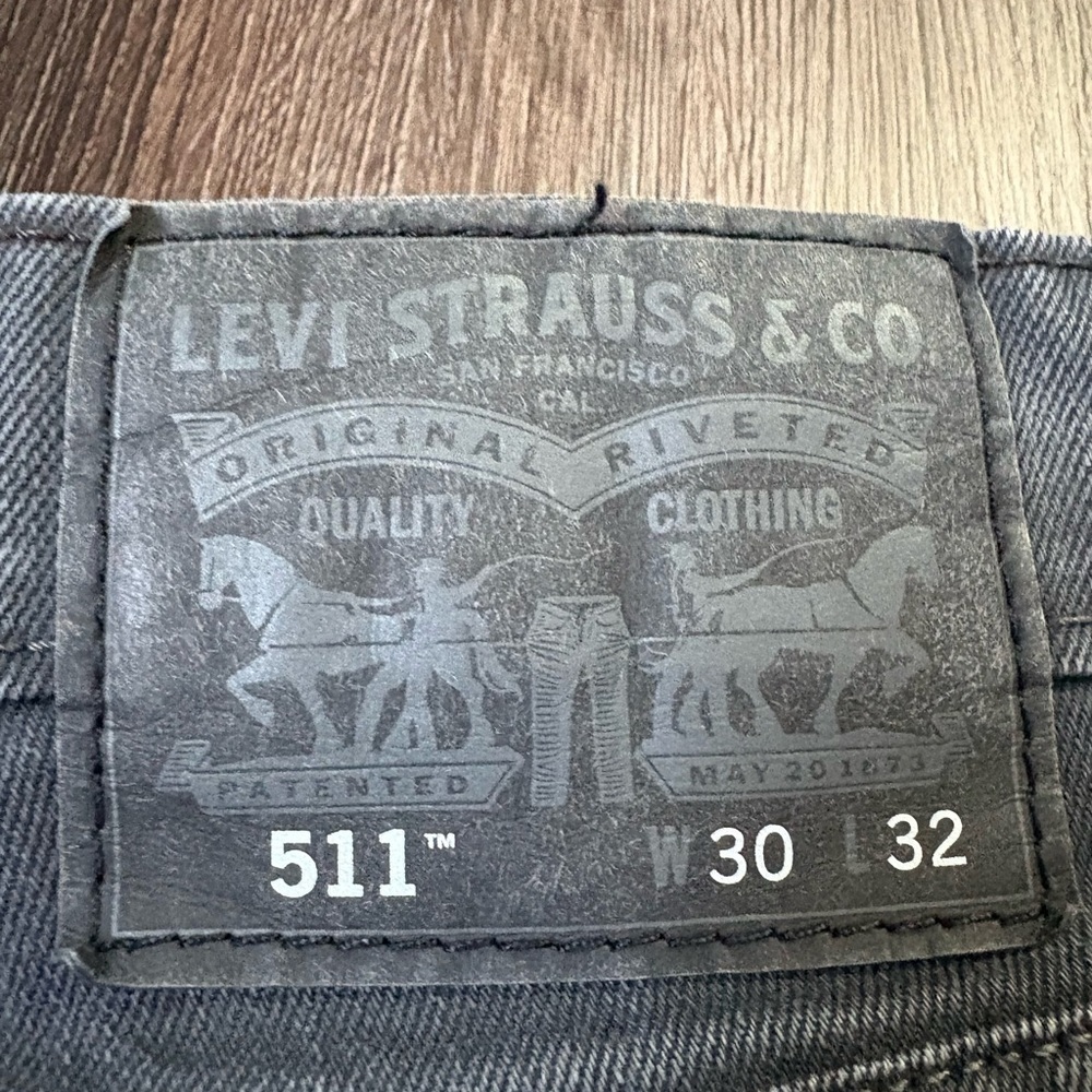 Levi’s 511 Slim Fit Jeans Men’s 30x32 Washed Black - Picture 2 of 11